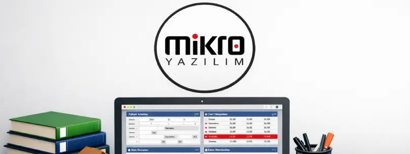 Mikro Kursu ile Stok Kartı Açma, Cari Hesap İşlemleri, İrsaliye Modülü, Alış Faturaları, Satış Faturaları, Çek Senet işlemleri ve Raporlama işlemleri gösterilir.